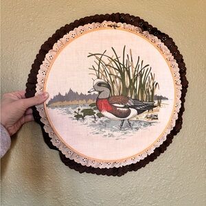 Handcrafted Duck Wall Art - Brown and Cream